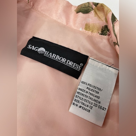 Sag Harbor Pink Pantsuit Elegant Sateen Floral Design Jacket Ankle Pants Size 12 - Picture 6 of 15